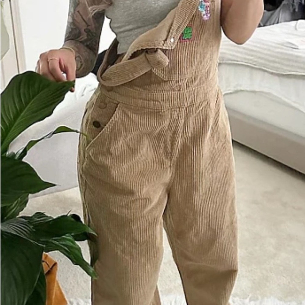 Zara Tan Corduroy Overalls